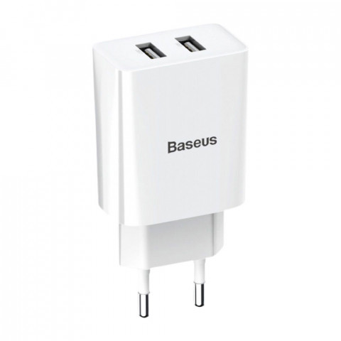 Мережевий зарядний пристрій Baseus Speed 10.5W 2USB mini (white) Мережевий зарядний пристрій Baseus Speed 10.5W 2USB mini (white)